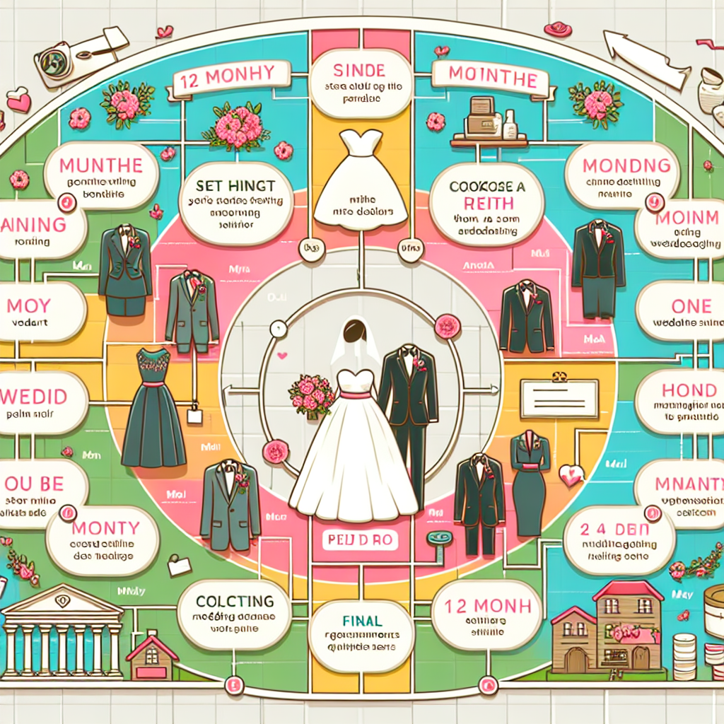 Timeline de planificación de boda: mes a mes